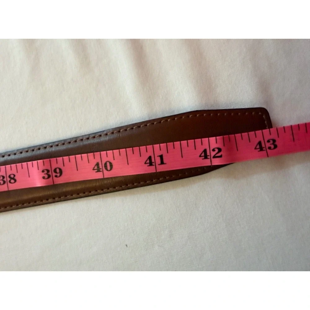 Nautica Mens Brown Coated Leather‎ Belt Silver Buckle Size 36 EEG 36/90